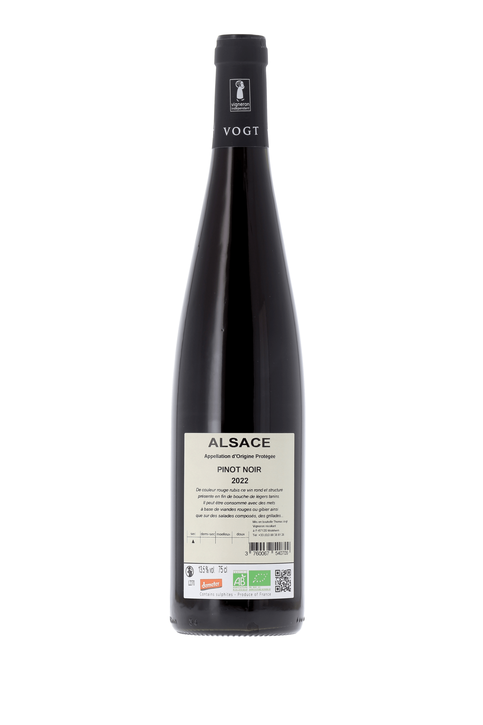 Alsace Domaine Laurent Vogt 2022 - frontbs