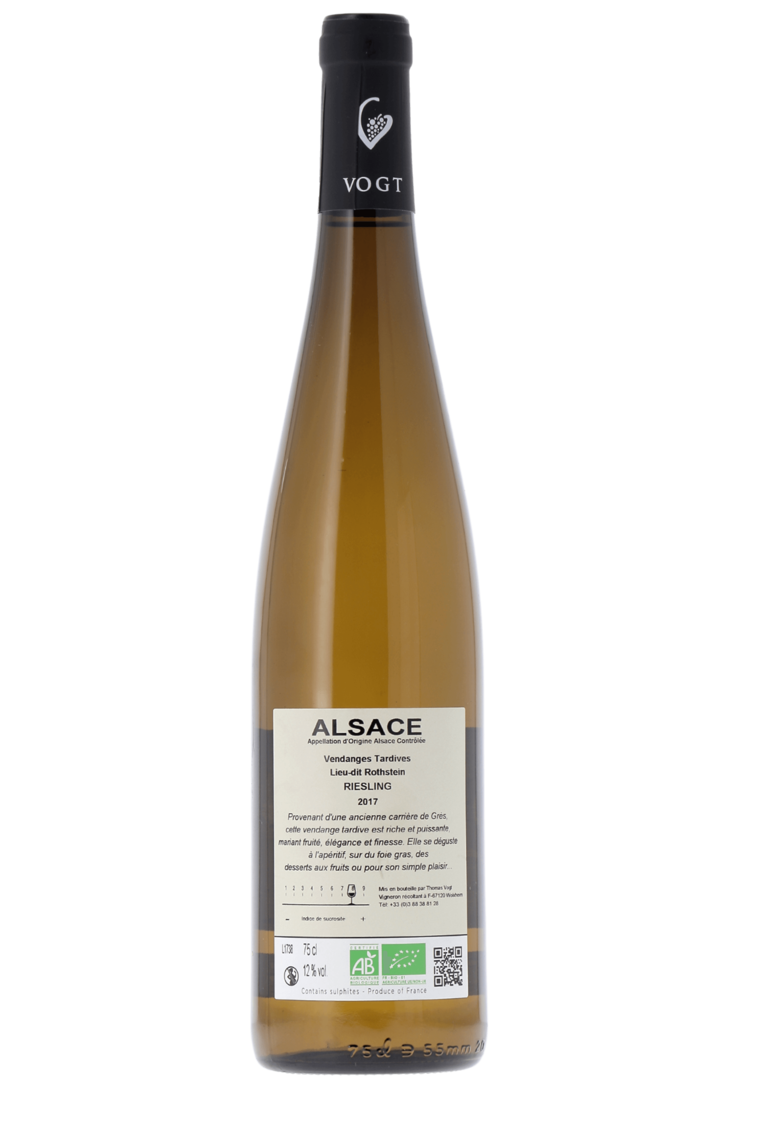 Alsace Riesling Vendanges Tardives Domaine Laurent Vogt - frontbs