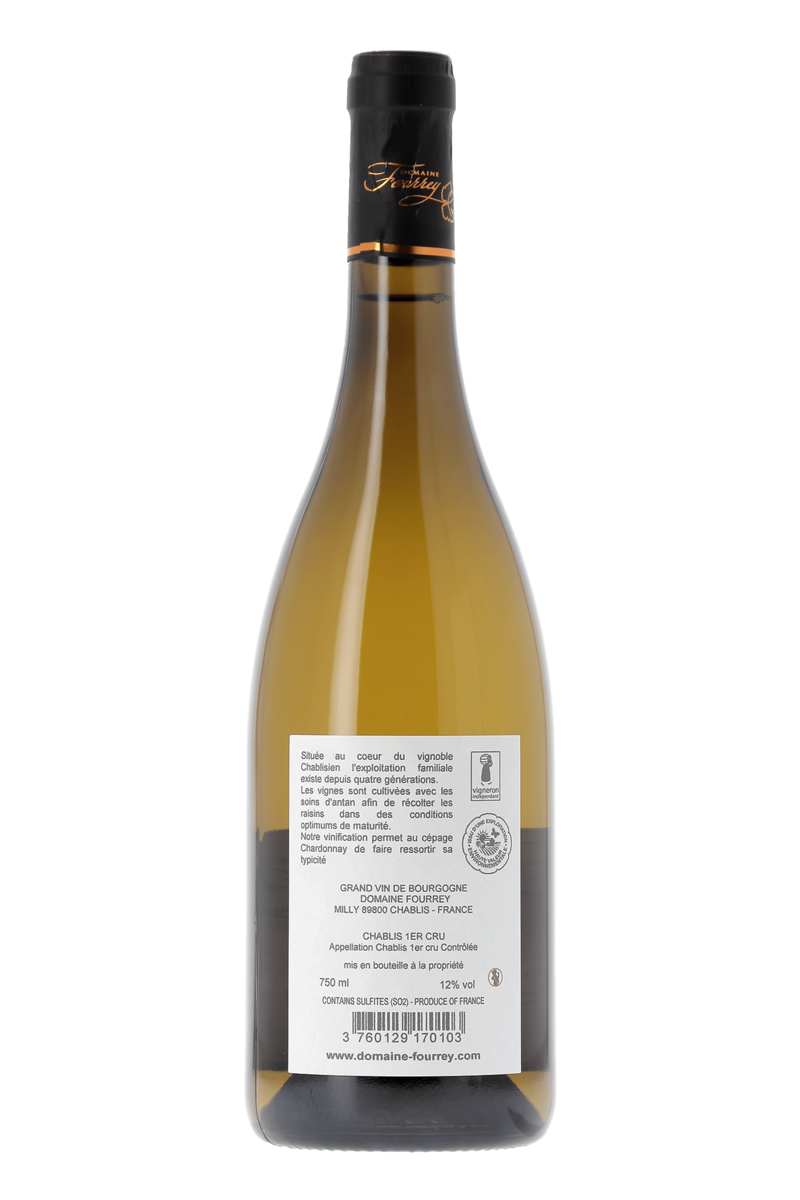 Chablis Premier Cru Mont de Milieu Domaine Fourrey 2021 - frontbs