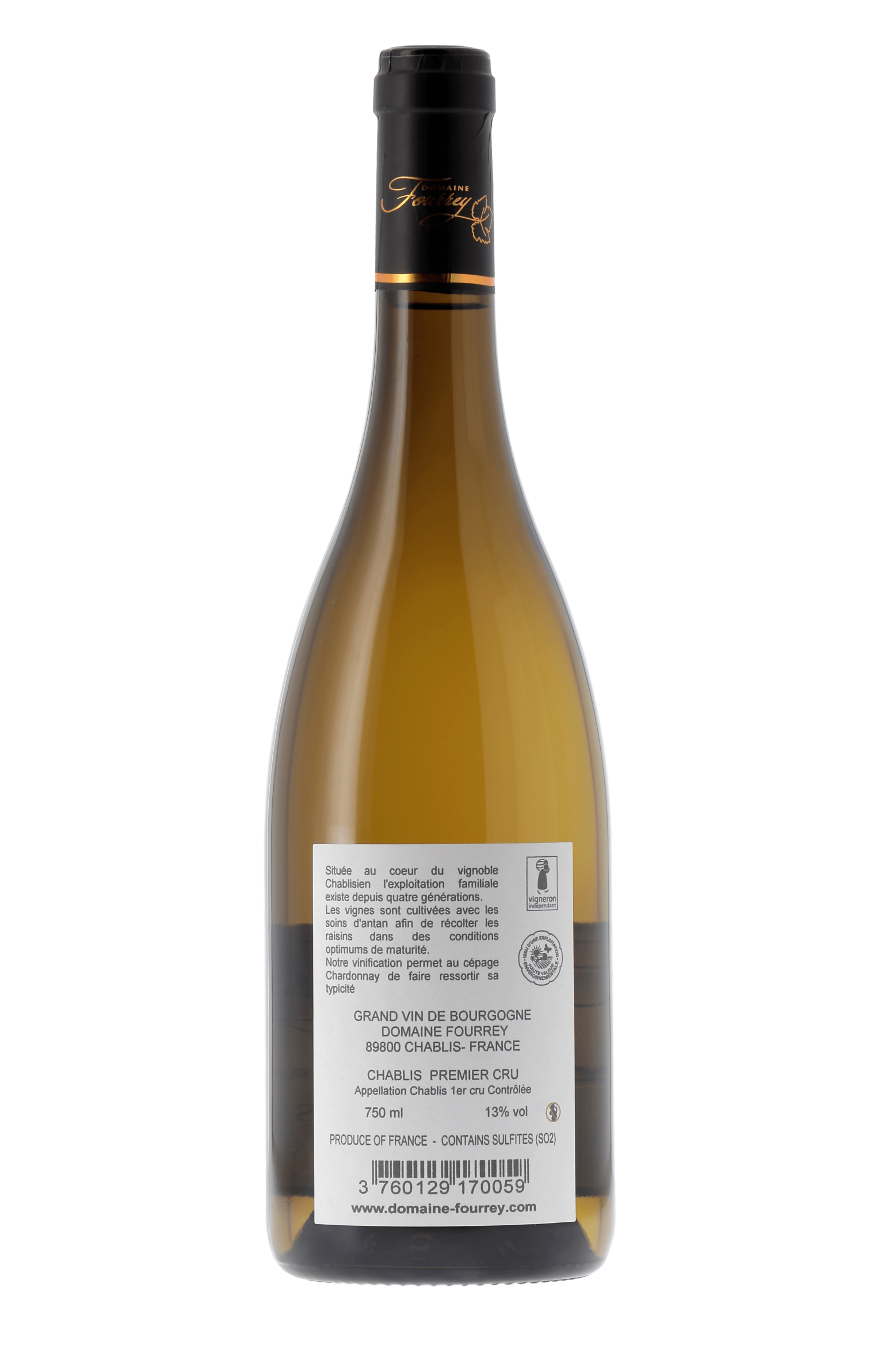 Chablis Premier Cru Vaillons Domaine Fourrey 2023 - frontbs