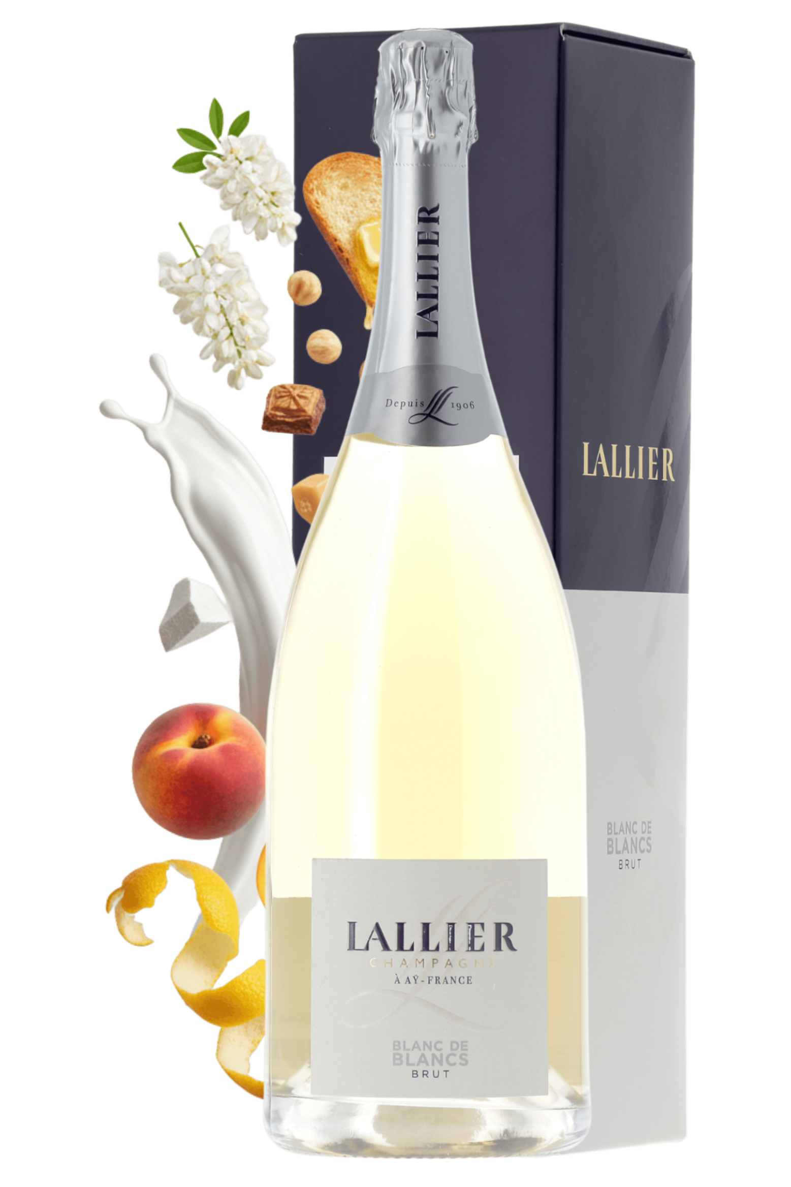 Champagne Blanc de Blancs Champagne Lallier NM 150cl - frontbs