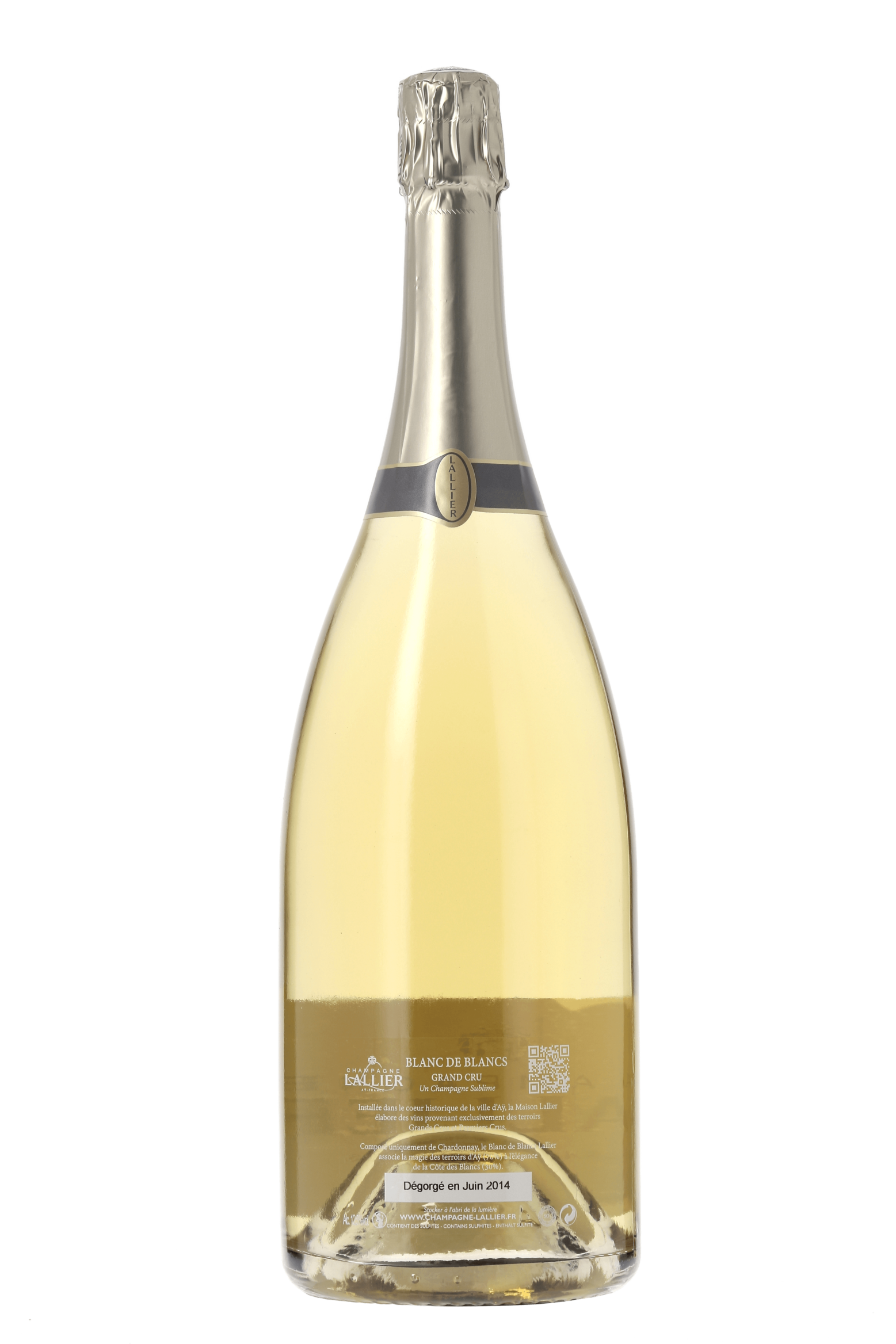 Champagne Blanc de Blancs Grand Cru Champagne Lallier NM 150cl - frontbs