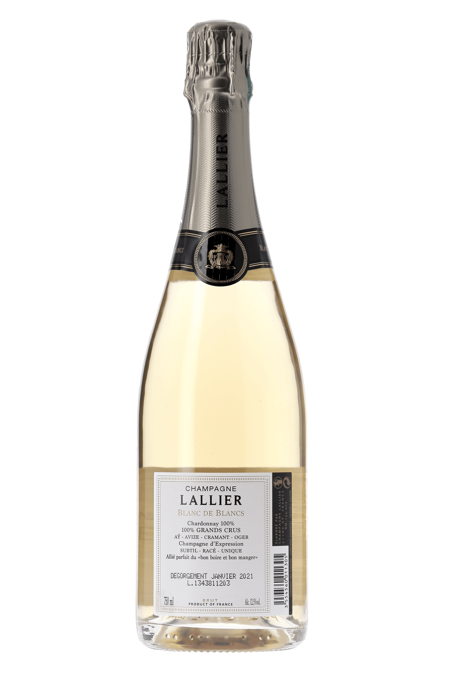 Champagne Blanc de Blancs Grand Cru Champagne Lallier NM - frontbs