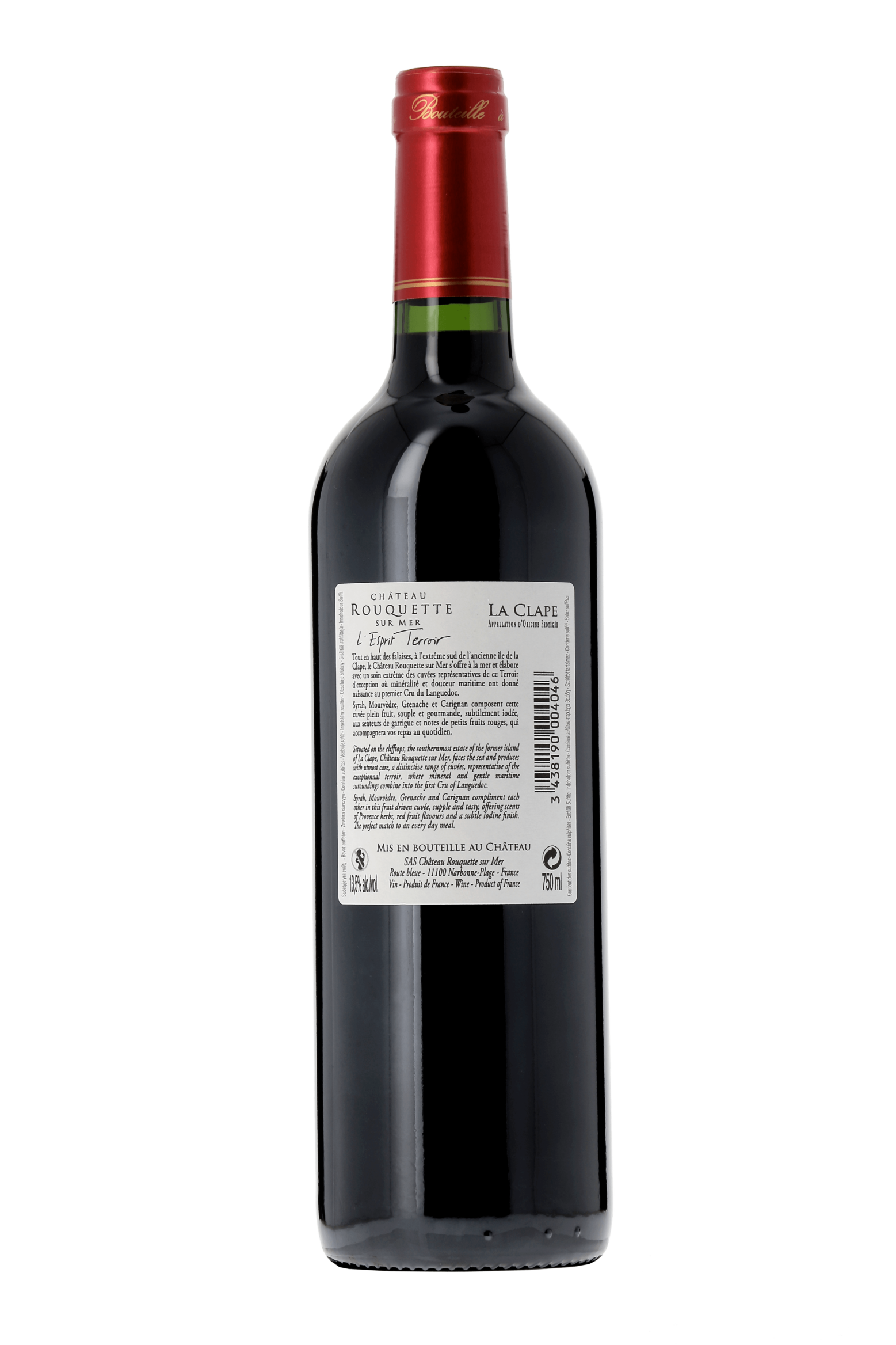 Coteaux-du-Languedoc L'Esprit Terroir La Clape Château Rouquette-sur-Mer 2017 - frontbs