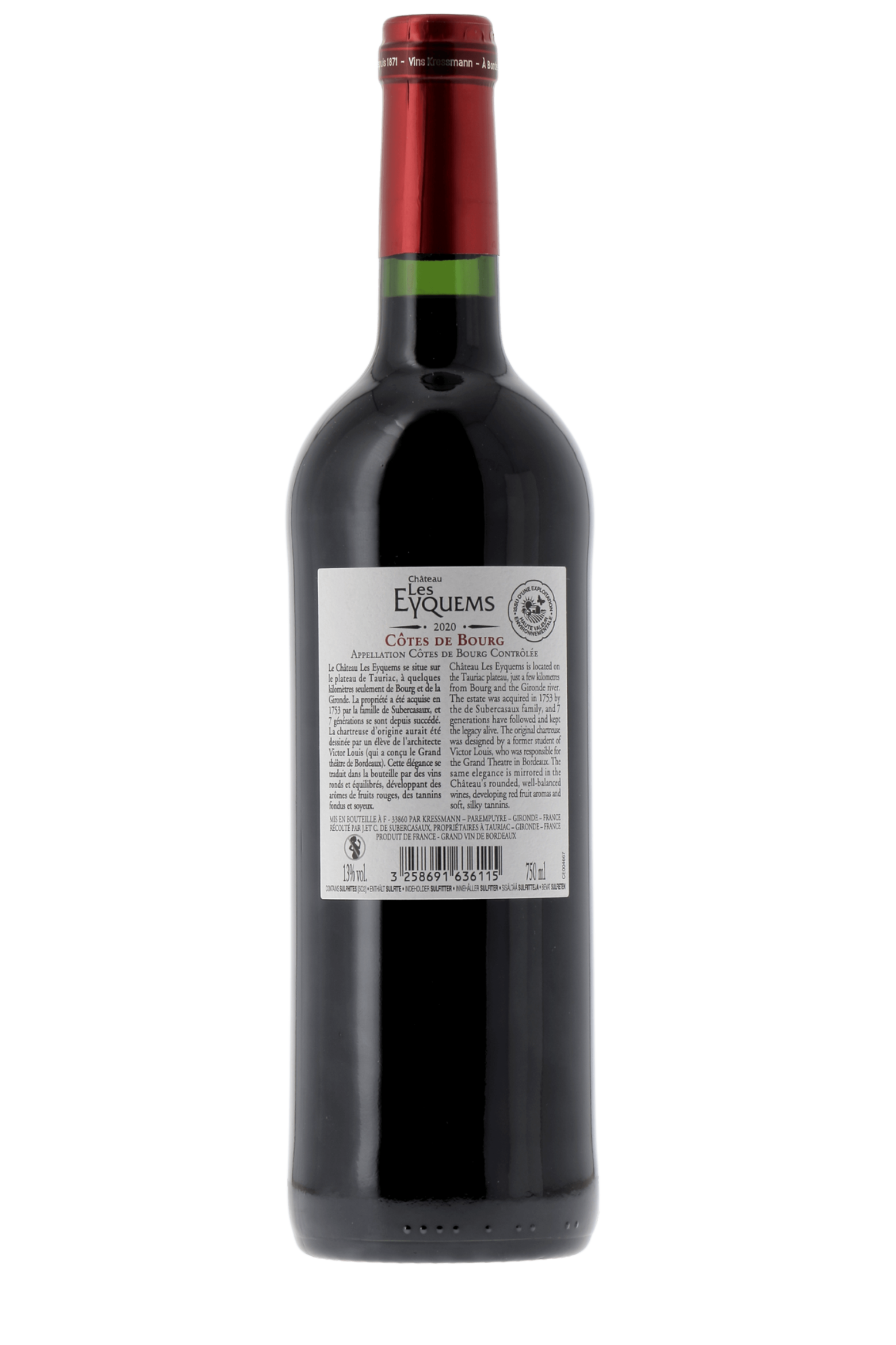 Côtes de Bourg Château Les Eyquems 2020 - frontbs