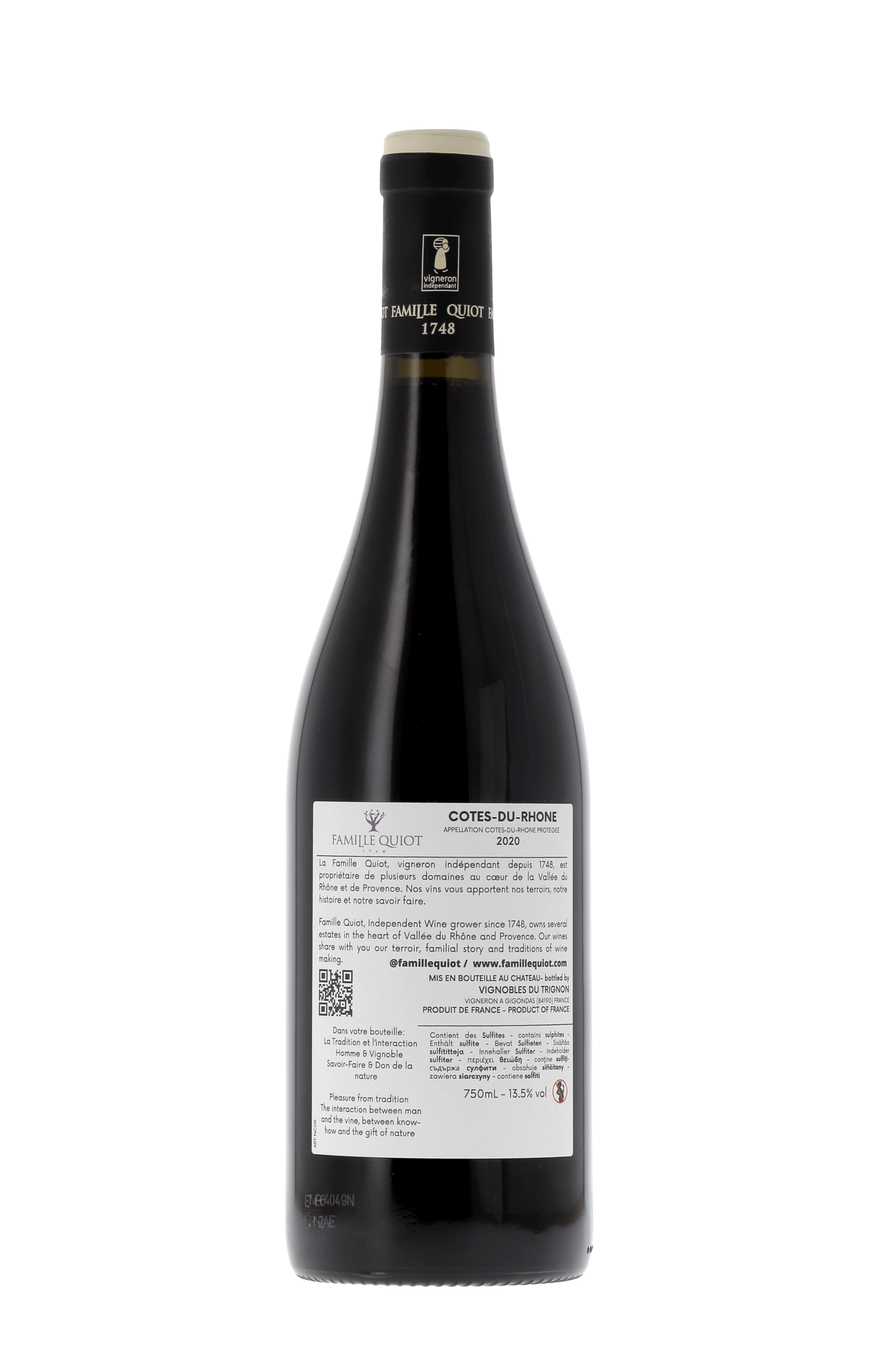 Côtes du Rhône Domaine Quiot 2020 - frontbs