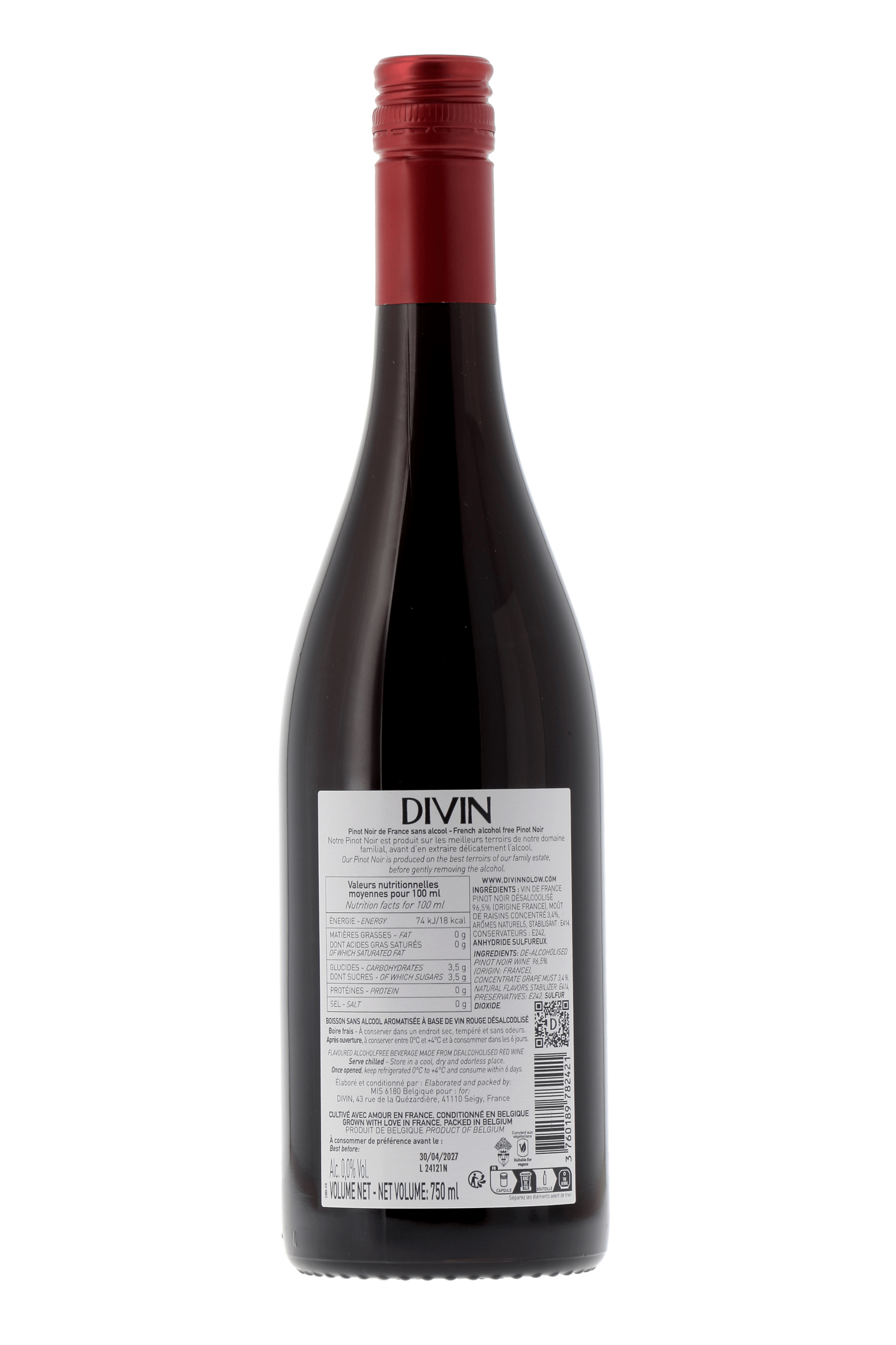 Divin Origine Pinot Noir Divin Nolow NM - frontbs