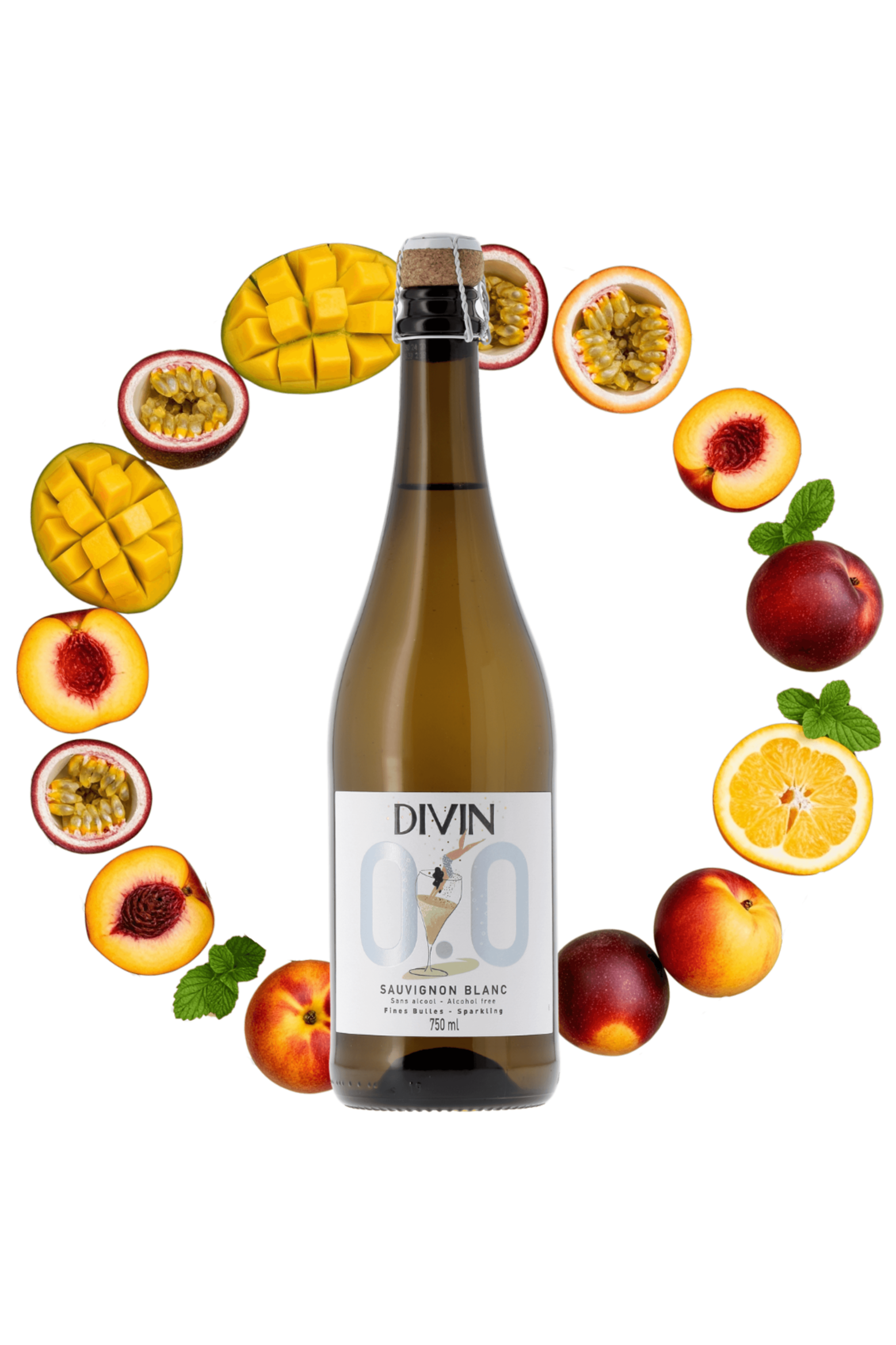 Sauvignon blanc 0.0 % Sparkling Blanc - Divin - frontbs