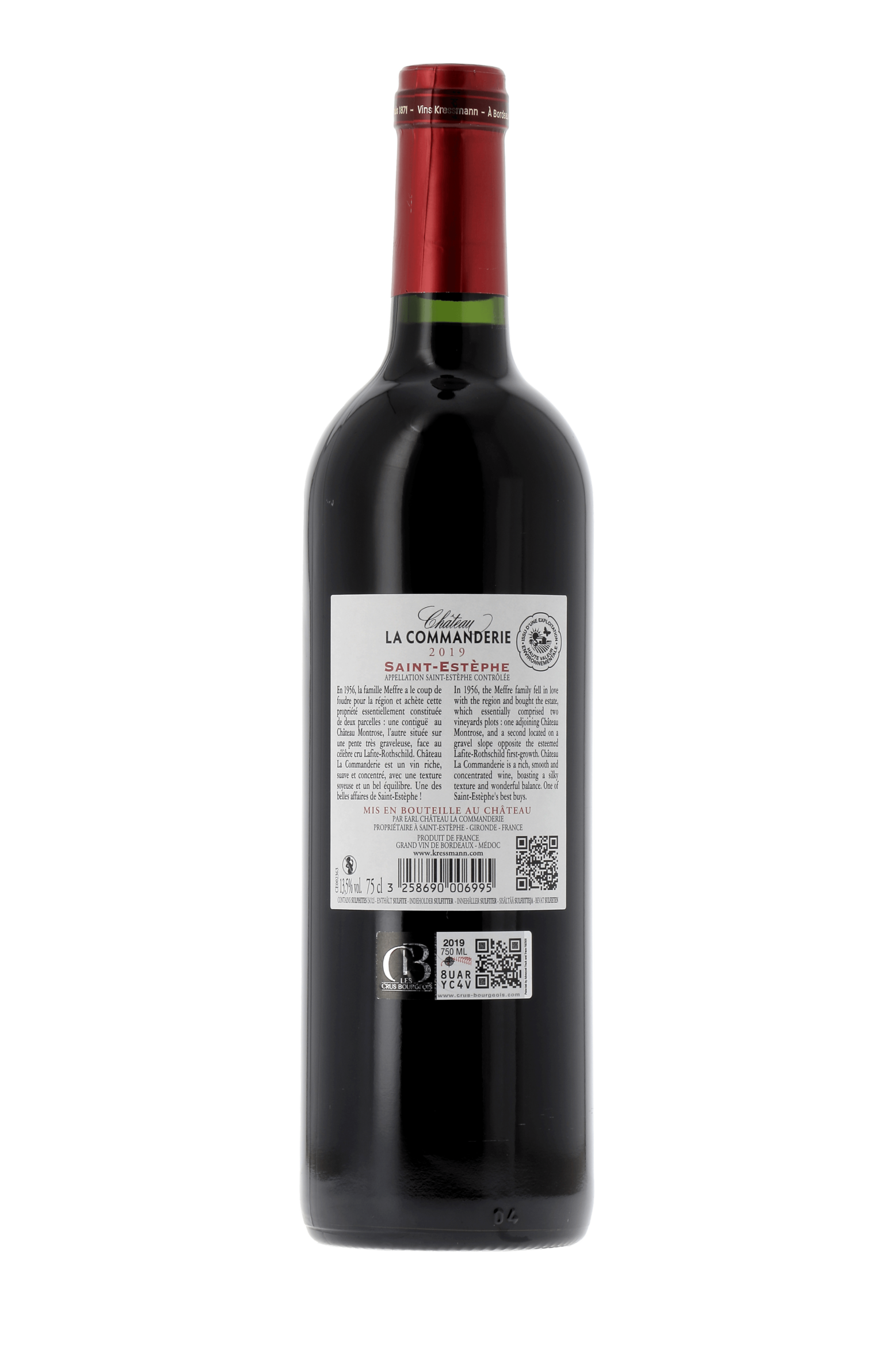 Saint-Estèphe Château La Commanderie 2019 - frontbs