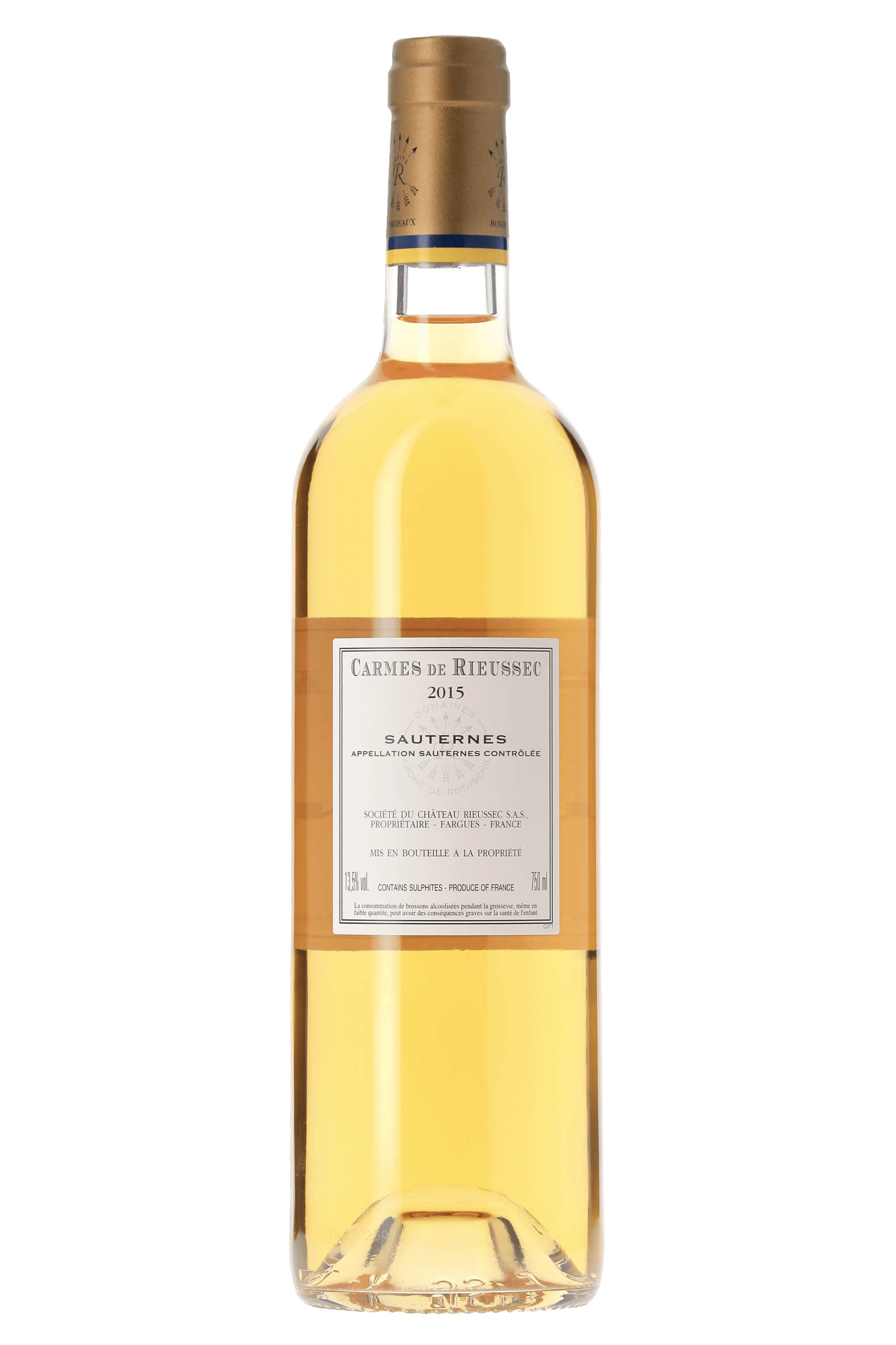 Sauternes Carmes de Rieussec Château Rieussec 2015 - frontbs