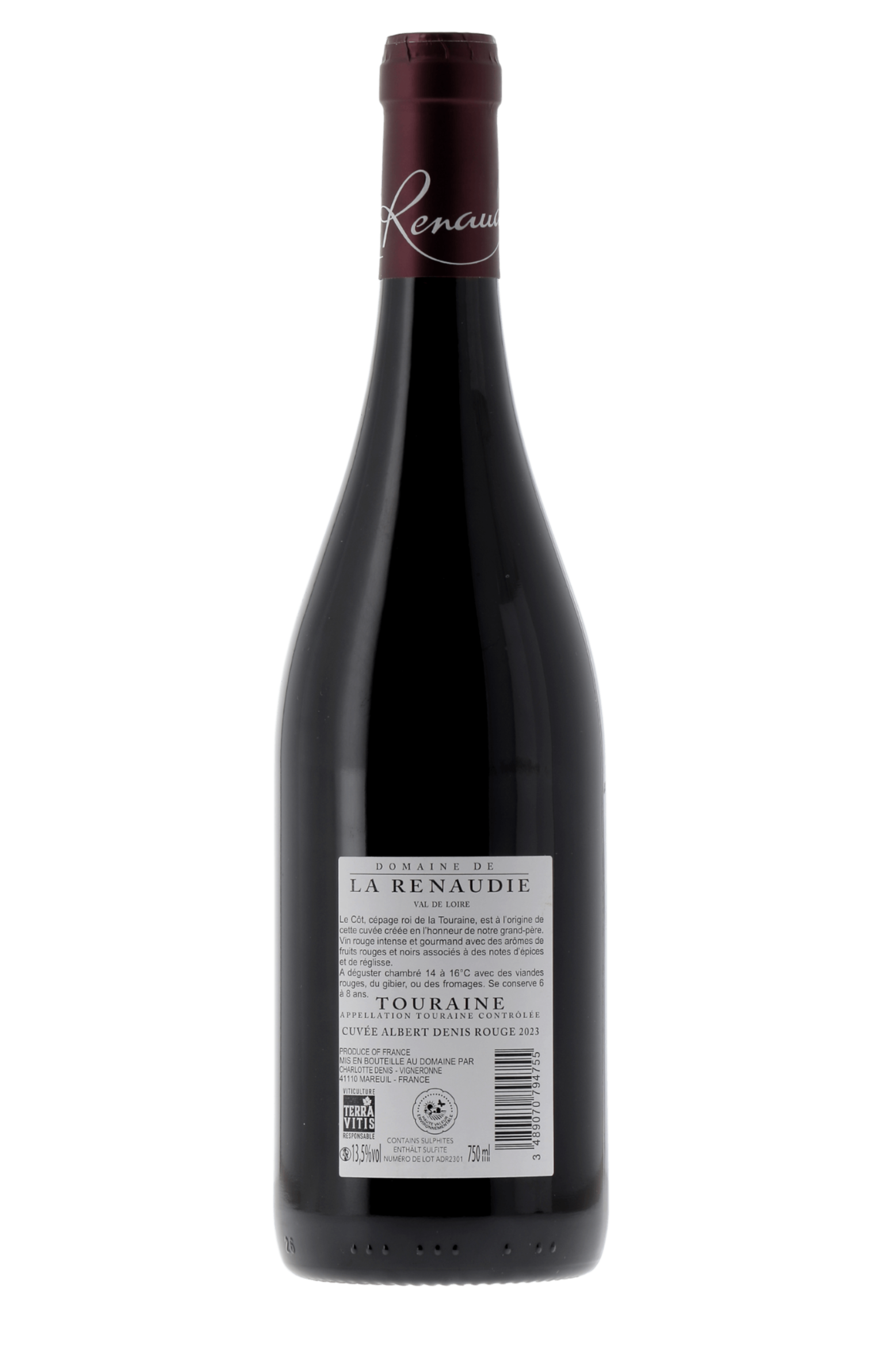 Touraine Cuvée Albert Denis Domaine De La Renaudie 2023 - frontbs