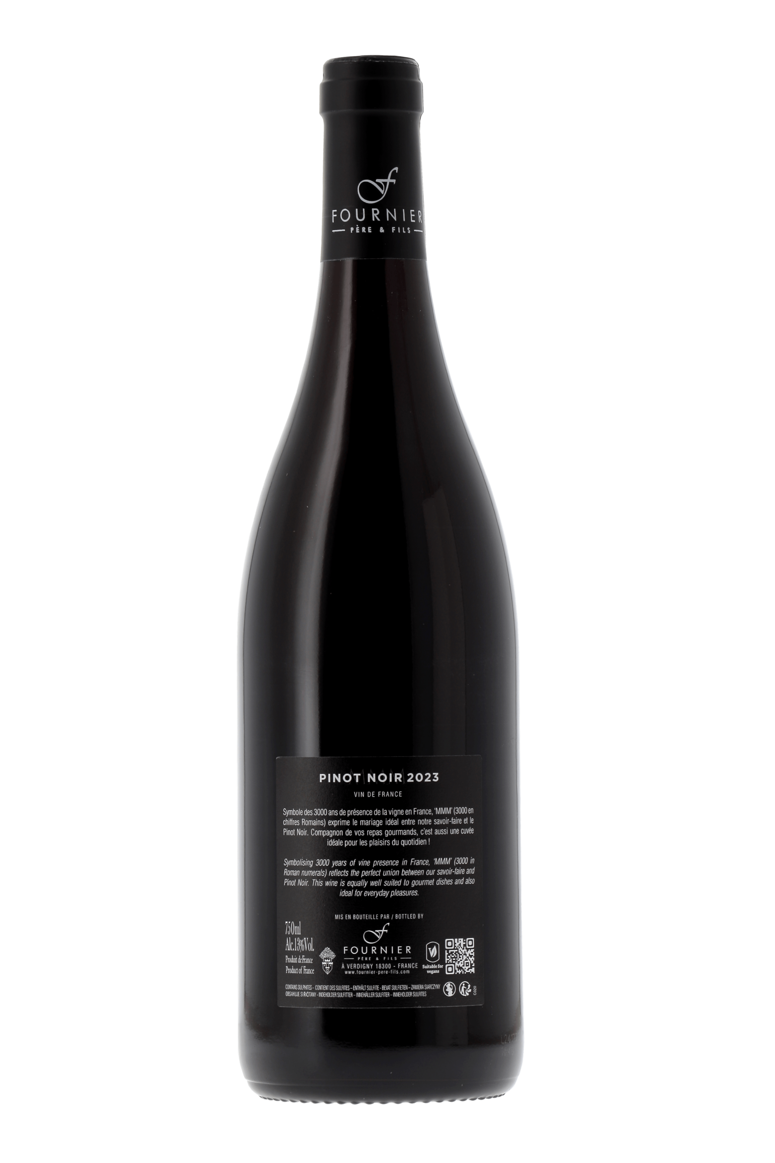 Vin de France MMM Pinot noir Fournier Père et Fils 2023 - frontbs