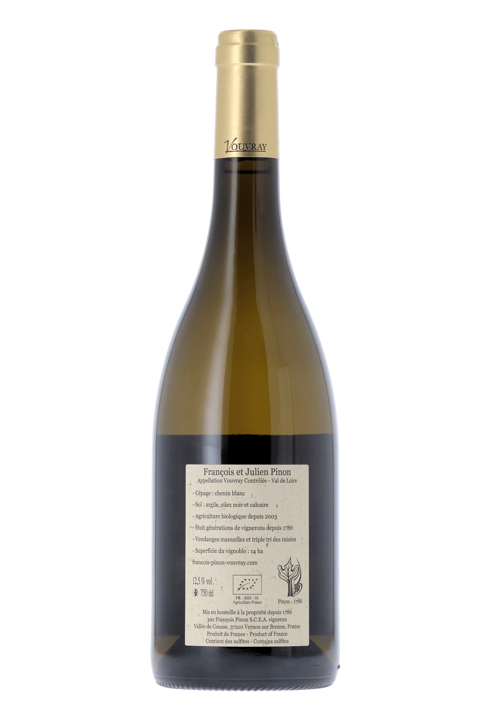 Vouvray Les Déronnières Domaine François & Julien Pinon 2022 - frontbs