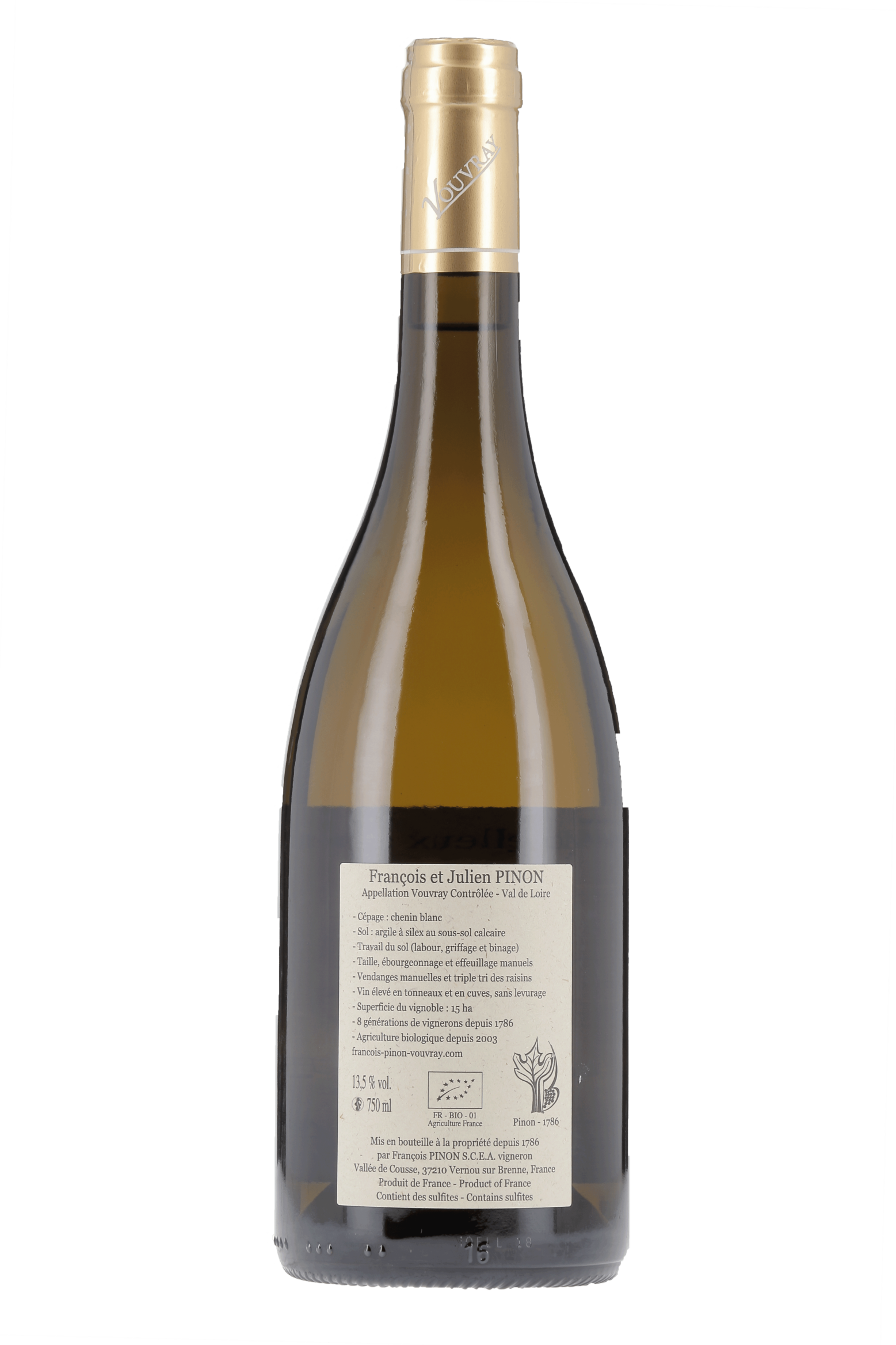 Vouvray Moelleux Domaine François & Julien Pinon 2018 - frontbs