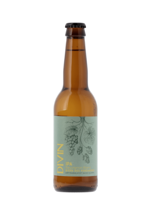 Bière des Vendanges IPA sans alcool Sauvignon Blanc Divin 33cl - frontbs