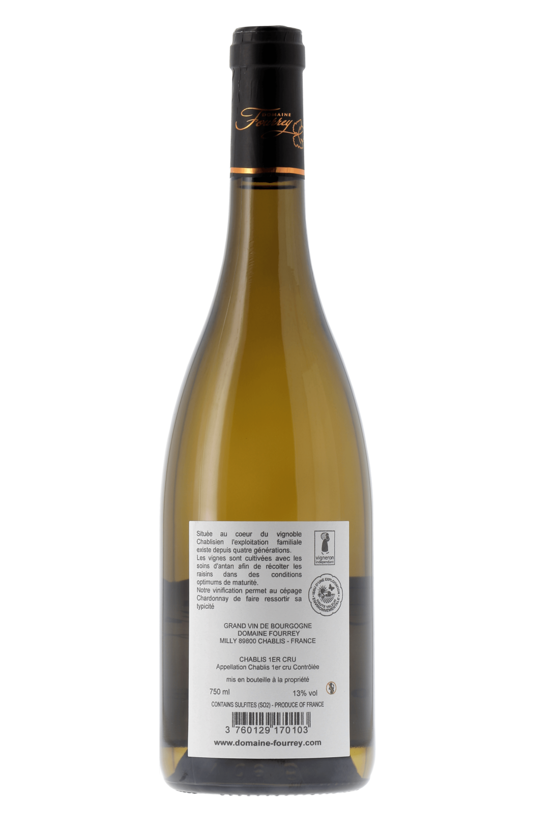 Chablis Premier Cru Mont de Milieu Domaine Fourrey 2023 - frontbs