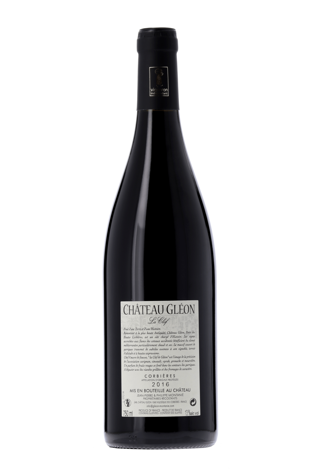 Corbières La Clef Château Gléon 2016 - frontbs