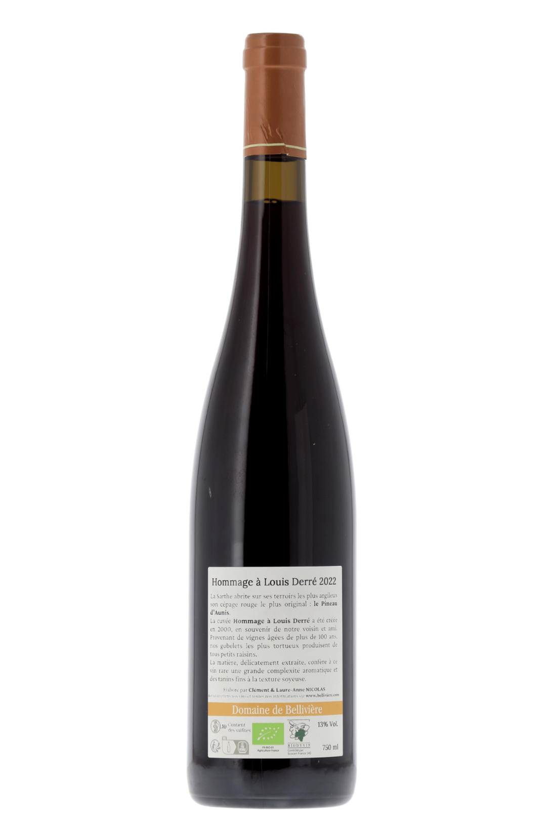 Coteaux du Loir Hommage à Louis Derré Domaine de Bellivière 2022 - frontbs