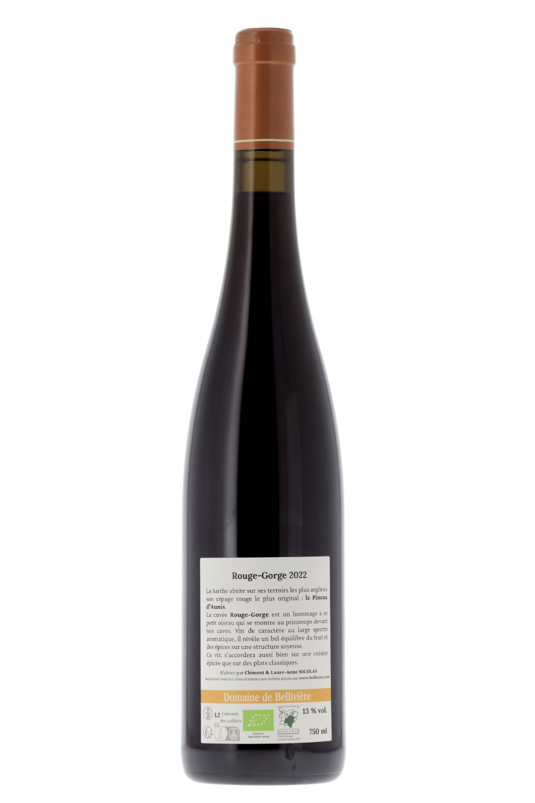 Coteaux du Loir Rouge-Gorge Domaine de Bellivière 2022 - frontbs