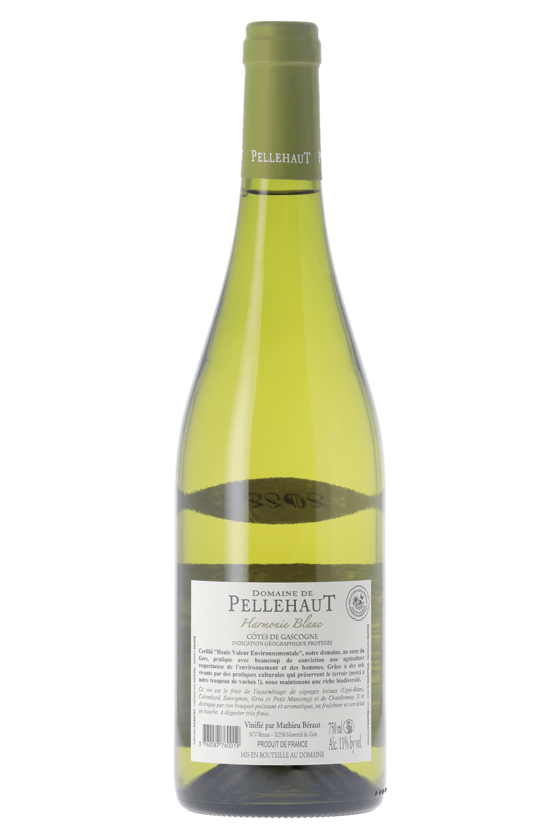 Côtes de Gascogne Harmonie de Gascogne Domaine de Pellehaut 2022 - frontbs