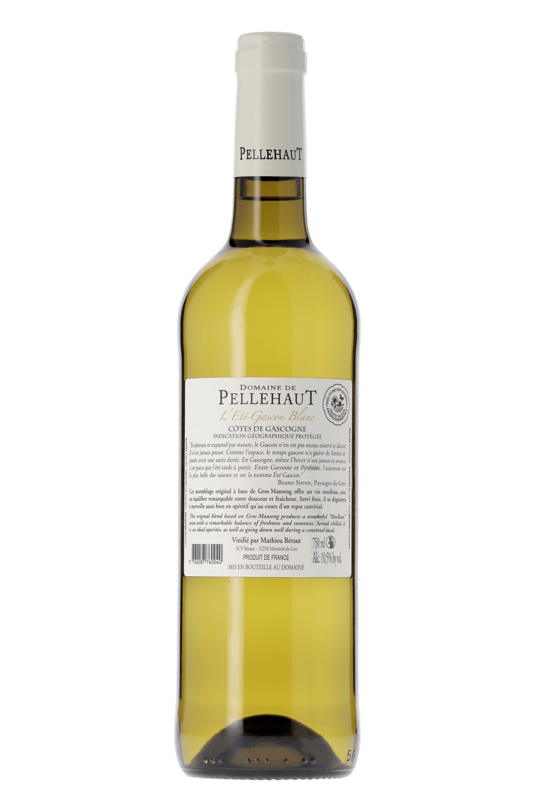 Côtes de Gascogne L'Eté Gascon Domaine de Pellehaut 2021 - frontbs