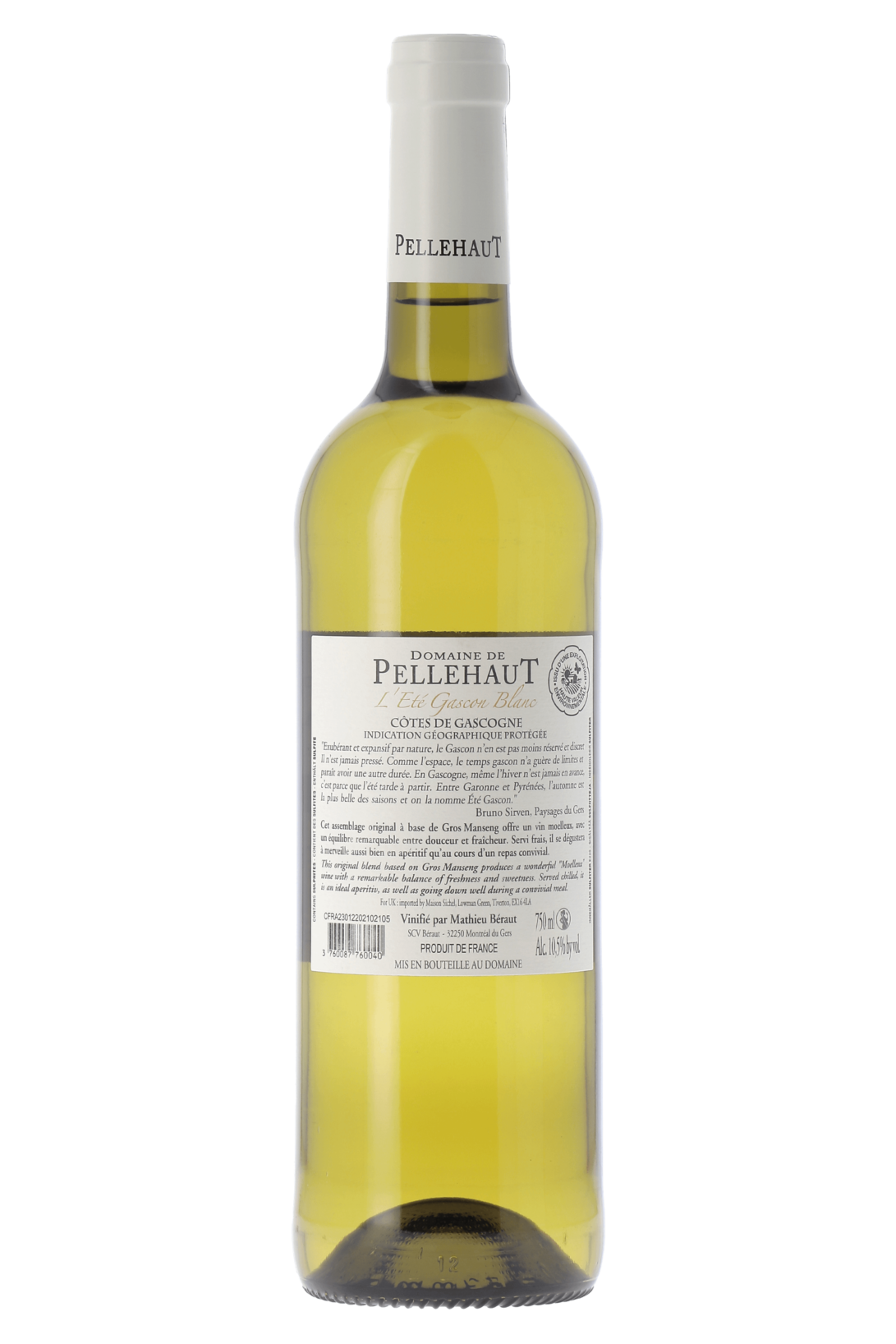 Côtes de Gascogne L'Eté Gascon Domaine de Pellehaut 2022 - frontbs