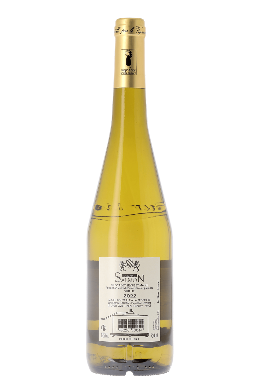 Muscadet Sèvre et Maine sur Lie Le Vieux Pressoir Domaine Salmon 2022 - frontbs