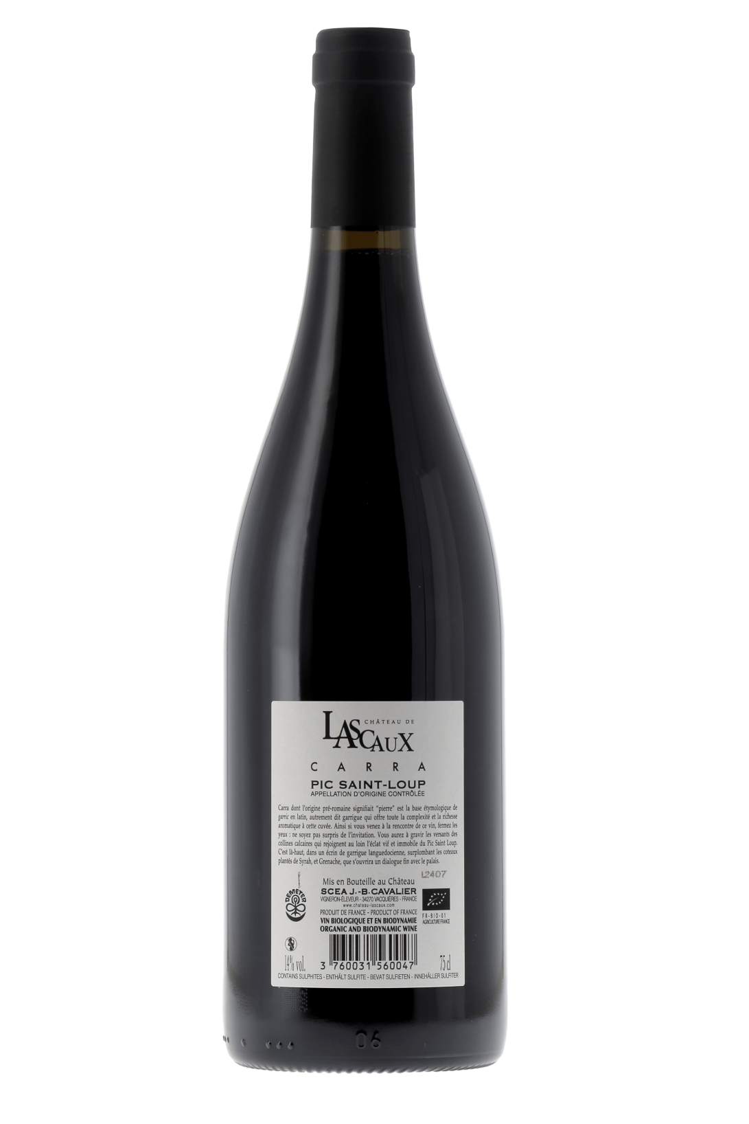 Pic Saint-Loup Carra Château Lascaux 2022 - frontbs