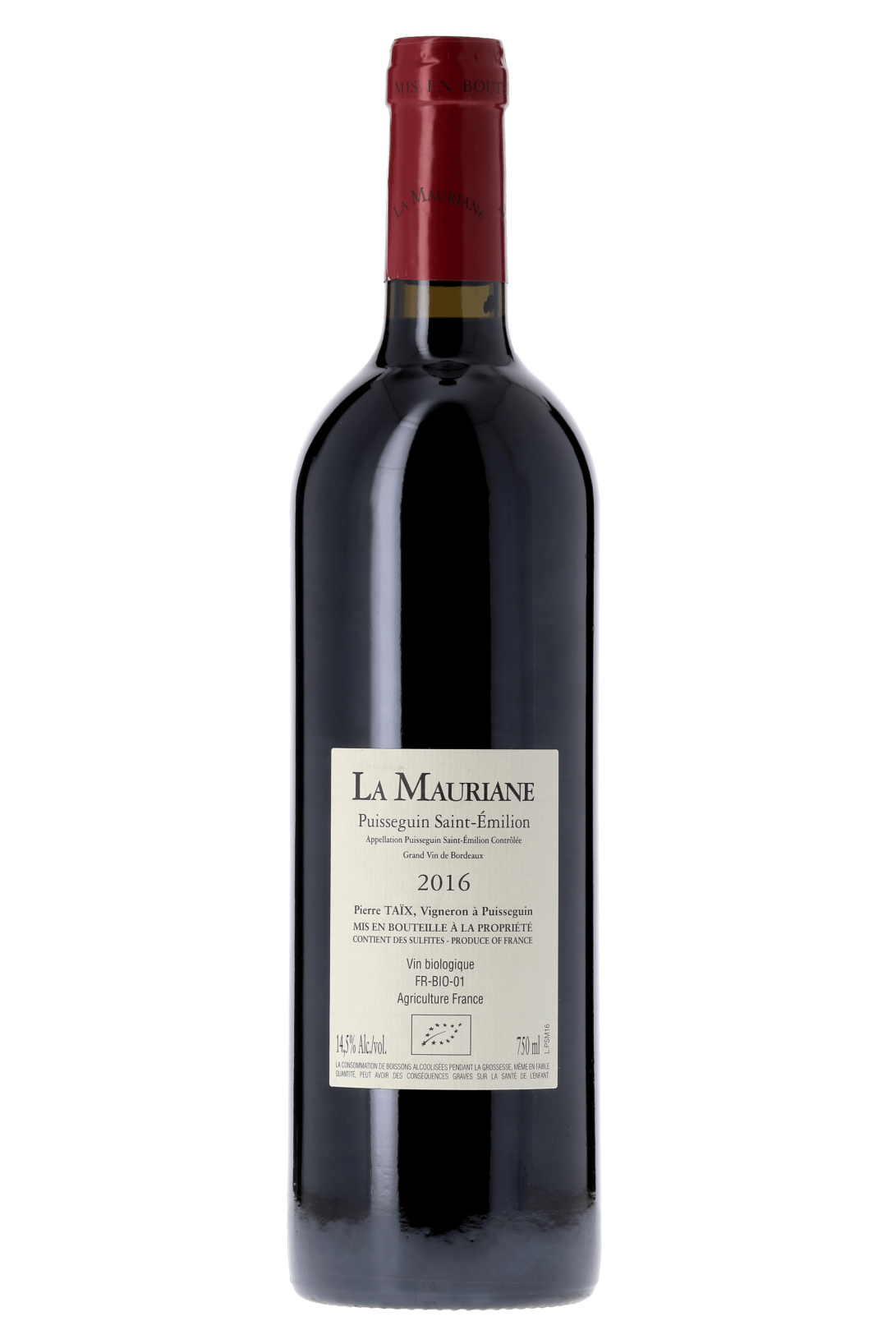 Puisseguin Saint-Emilion La Mauriane Château Rigaud 2016 - frontbs